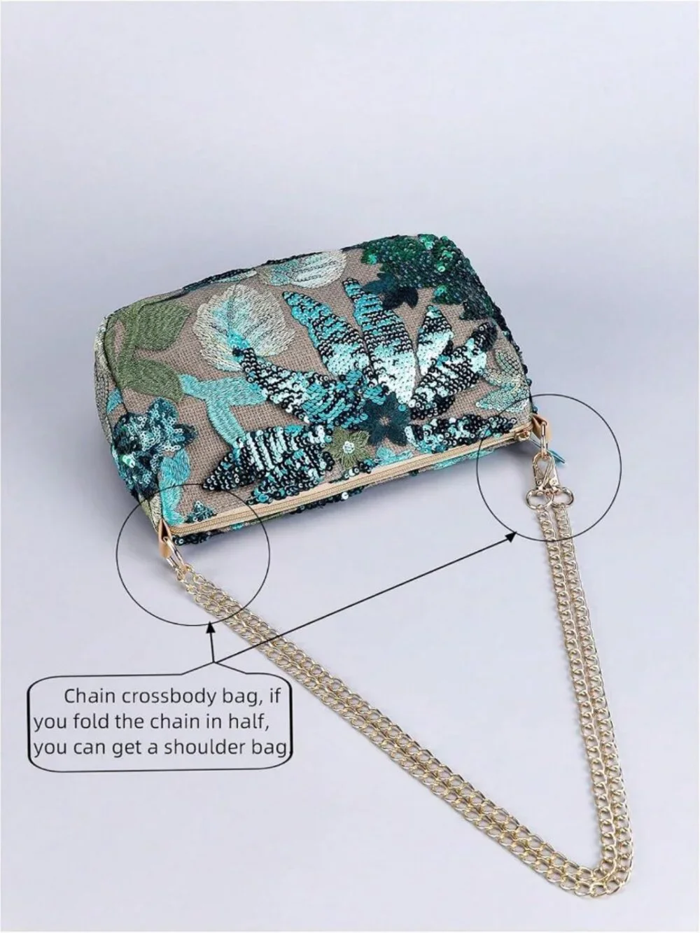 Floral Embroidered Beaded Clutch Purse for Weddings & Special Events